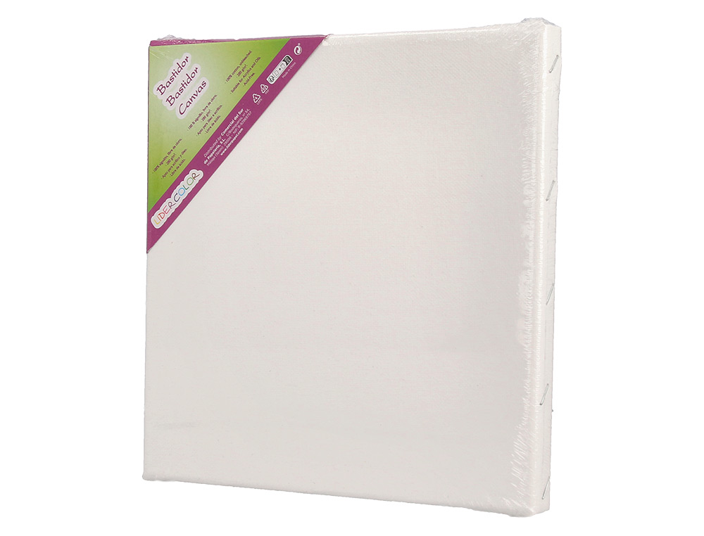 BASTIDOR LIDERPAPEL LIENZO GRAPADO TRASERO ALGODON 100% 20X20 CM