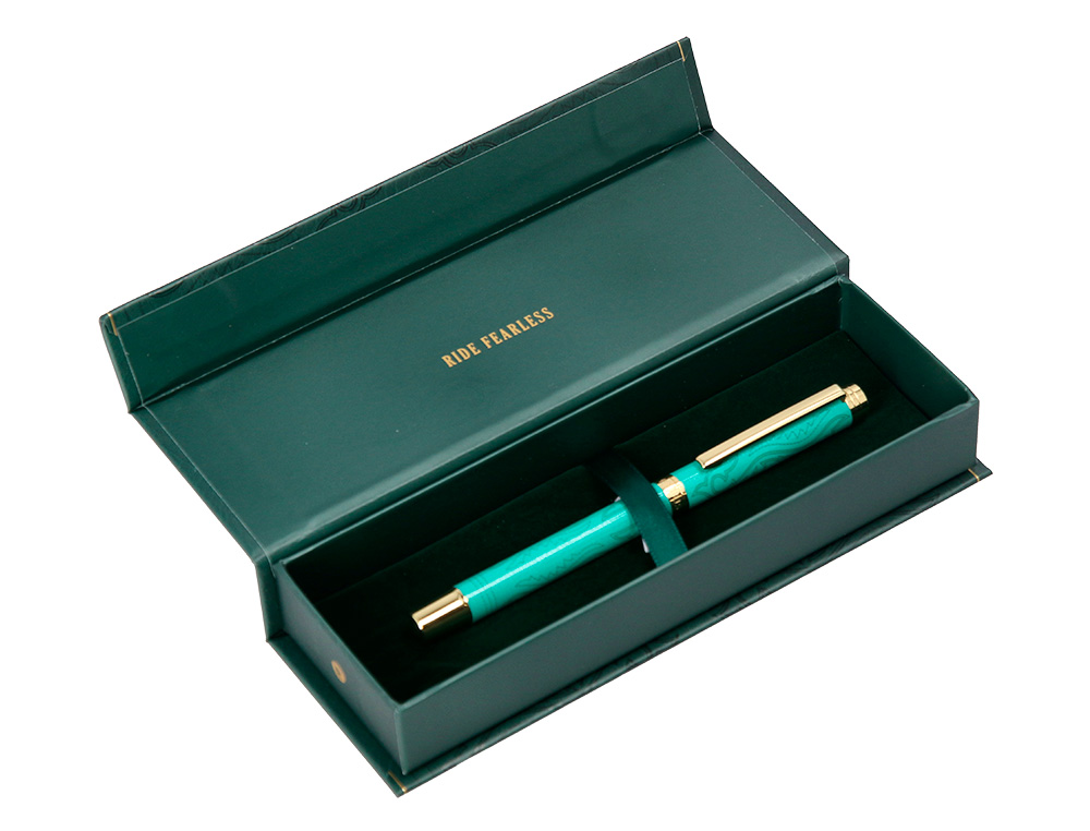 ROLLER BELIUS WILD WEST ALUMINIO COLOR VERDE DORADO TINTA COLOR NEGRO CAJA DE DISEO