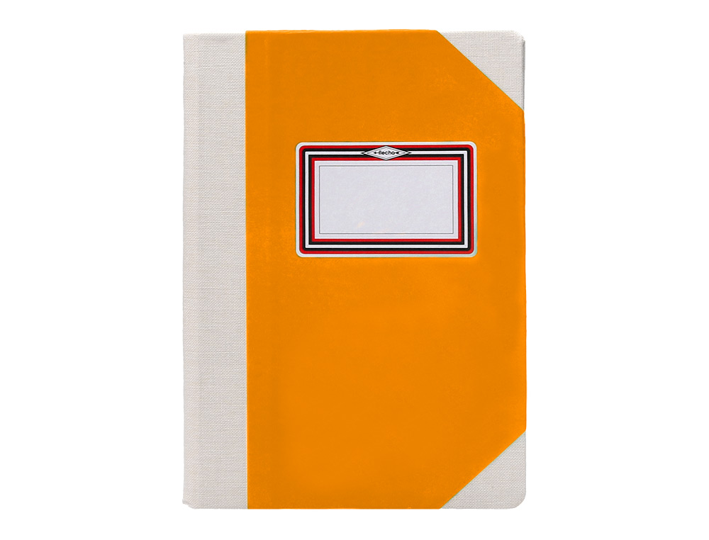 LIBRO CARTONE COSIDO FERNANDES FLECHA DIN A4+ RAYADO HORIZONTAL 50 HOJAS 100 GR NARANJA