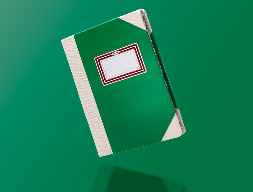 LIBRO CARTONE COSIDO FERNANDES FLECHA DIN A5+ RAYADO HORIZONTAL 50 HOJAS 100 GR VERDE