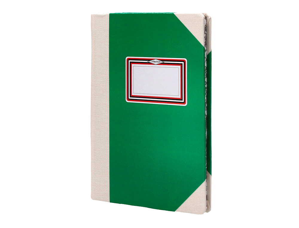 LIBRO CARTONE COSIDO FERNANDES FLECHA DIN A5+ RAYADO HORIZONTAL 50 HOJAS 100 GR VERDE