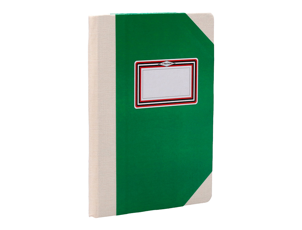 LIBRO CARTONE COSIDO FERNANDES FLECHA DIN A5+ RAYADO HORIZONTAL 50 HOJAS 100 GR VERDE
