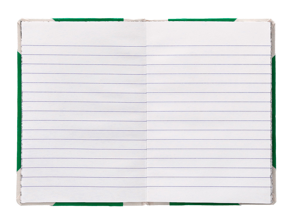 LIBRO CARTONE COSIDO FERNANDES FLECHA DIN A5+ RAYADO HORIZONTAL 50 HOJAS 100 GR VERDE