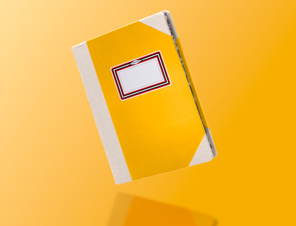LIBRO CARTONE COSIDO FERNANDES FLECHA DIN A6+ LISO 50 HOJAS 100 GR AMARILLO