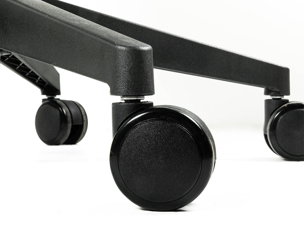 SILLA Q-CONNECT OFICINA ALBA MALLA BASE METALICA ALT MAX 1110 ANC 610 PROF 580 RUEDAS PREMIUM COLOR NEGRO