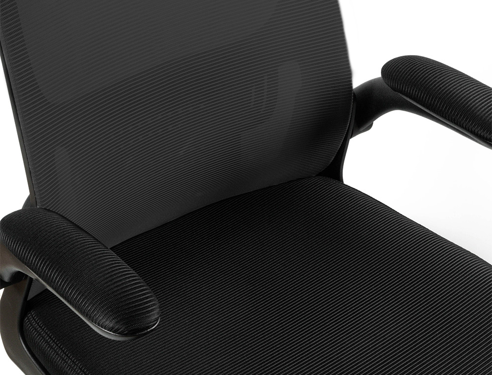 SILLA Q-CONNECT OFICINA ALBA MALLA BASE METALICA ALT MAX 1110 ANC 610 PROF 580 RUEDAS PREMIUM COLOR NEGRO