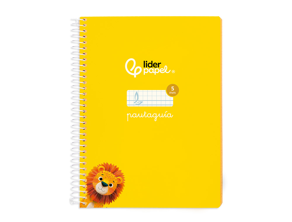 CUADERNO ESPIRAL LIDERPAPEL A5 PAUTAGUIA TAPA BLANDA 40H 75 GR CUADRO PAUTADO 5MM COLOR AMARILLO
