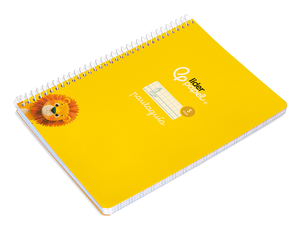 CUADERNO ESPIRAL LIDERPAPEL A5 PAUTAGUIA TAPA BLANDA 40H 75 GR CUADRO PAUTADO 5MM COLOR AMARILLO
