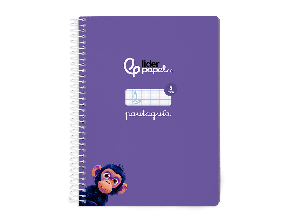 CUADERNO ESPIRAL LIDERPAPEL A5 PAUTAGUIA TAPA BLANDA 40H 75GR CUADRO PAUTADO 5MM COLOR LILA
