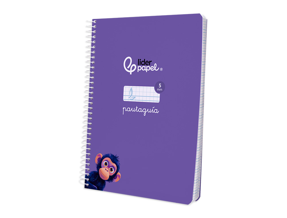 CUADERNO ESPIRAL LIDERPAPEL A5 PAUTAGUIA TAPA BLANDA 40H 75GR CUADRO PAUTADO 5MM COLOR LILA