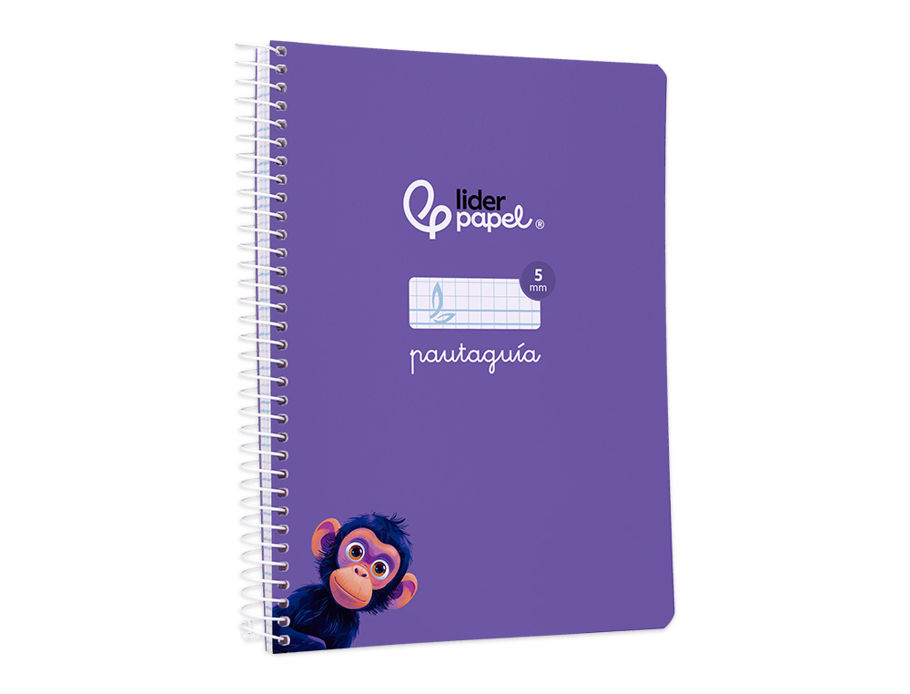 CUADERNO ESPIRAL LIDERPAPEL A5 PAUTAGUIA TAPA BLANDA 40H 75GR CUADRO PAUTADO 5MM COLOR LILA