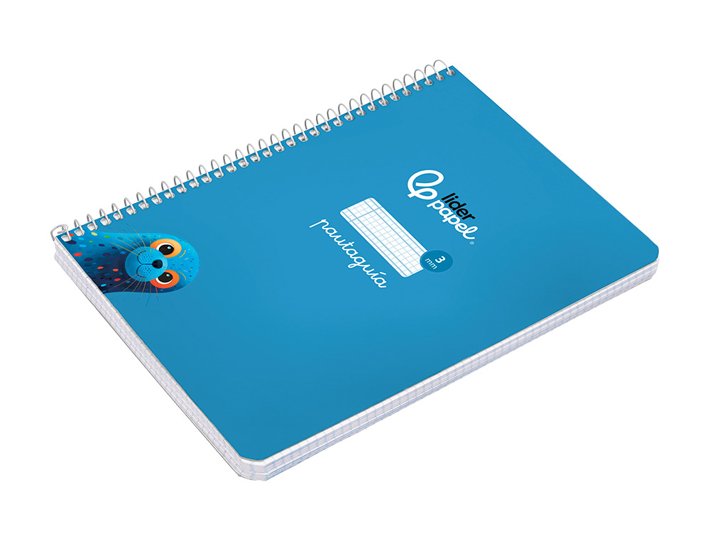 CUADERNO ESPIRAL LIDERPAPEL A5 PAUTAGUIA TAPA DURA 80H 90 GR CUADRO PAUTADO 3MM COLOR AZUL