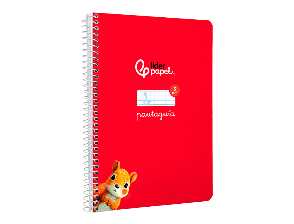 CUADERNO ESPIRAL LIDERPAPEL A5 PAUTAGUIA TAPA DURA 80H 90 GR CUADRO PAUTADO 5MM COLOR ROJO