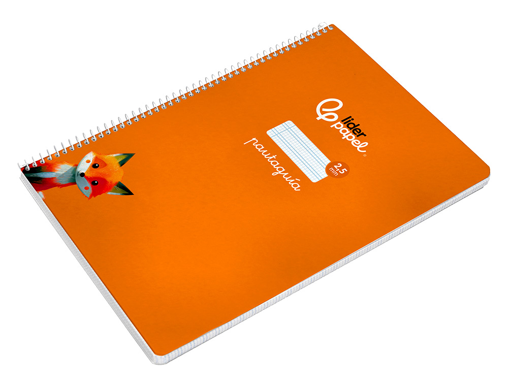CUADERNO ESPIRAL LIDERPAPEL A4 PAUTAGUIA TAPA BLANDA 80H 75 GR CUADRO PAUTADO 2,5MM COLOR NARANJA