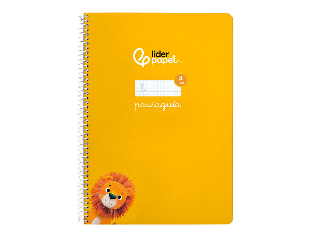 CUADERNO ESPIRAL LIDERPAPEL A4 PAUTAGUIA TAPA DURA 80H 90 GR CUADRO PAUTADO 4MM COLOR AMARILLO