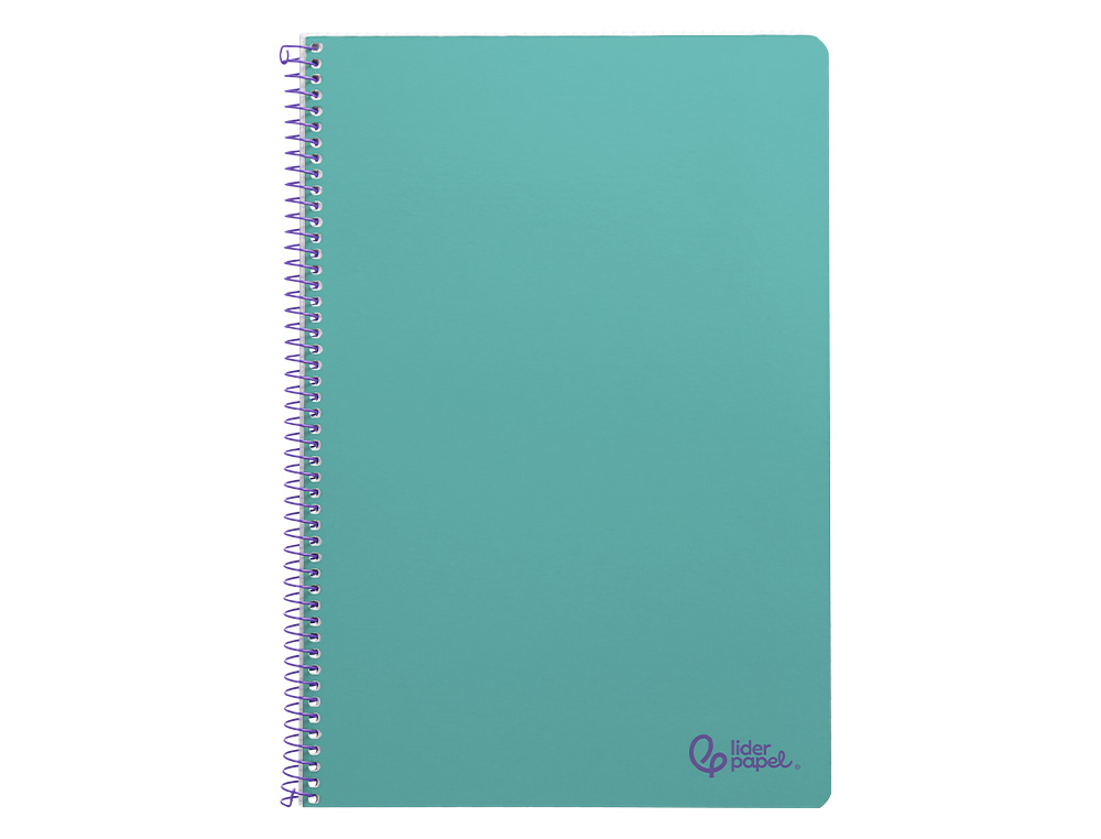 CUADERNO ESPIRAL LIDERPAPEL A4 SMART TAPA BLANDA 80H 75GR CUADRO 4MM CON MARGEN COLOR TURQUESA