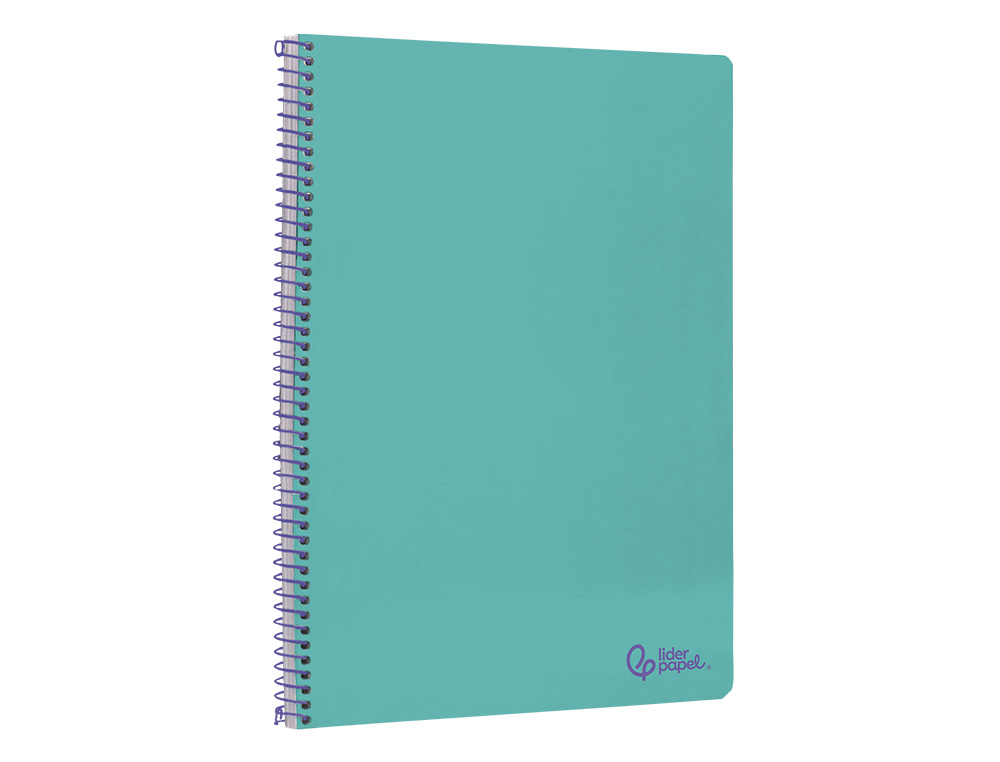 CUADERNO ESPIRAL LIDERPAPEL A4 SMART TAPA BLANDA 80H 75GR CUADRO 4MM CON MARGEN COLOR TURQUESA
