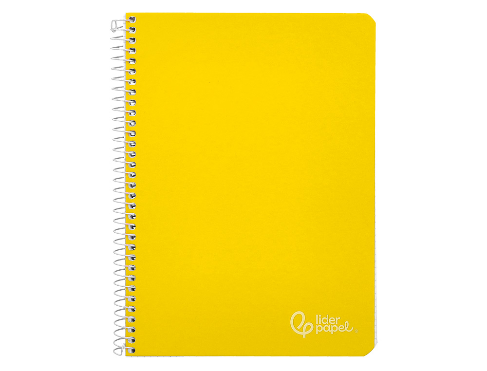 CUADERNO ESPIRAL LIDERPAPEL A4 WITTY TAPA DURA 80H 90GR CUADRO 4MM CON MARGEN COLOR AMARILLO