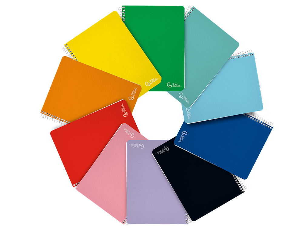 CUADERNO ESPIRAL LIDERPAPEL A4 WITTY TAPA DURA 80H 90GR PAUTA 2,5MM CON MARGEN COLORES SURTIDOS