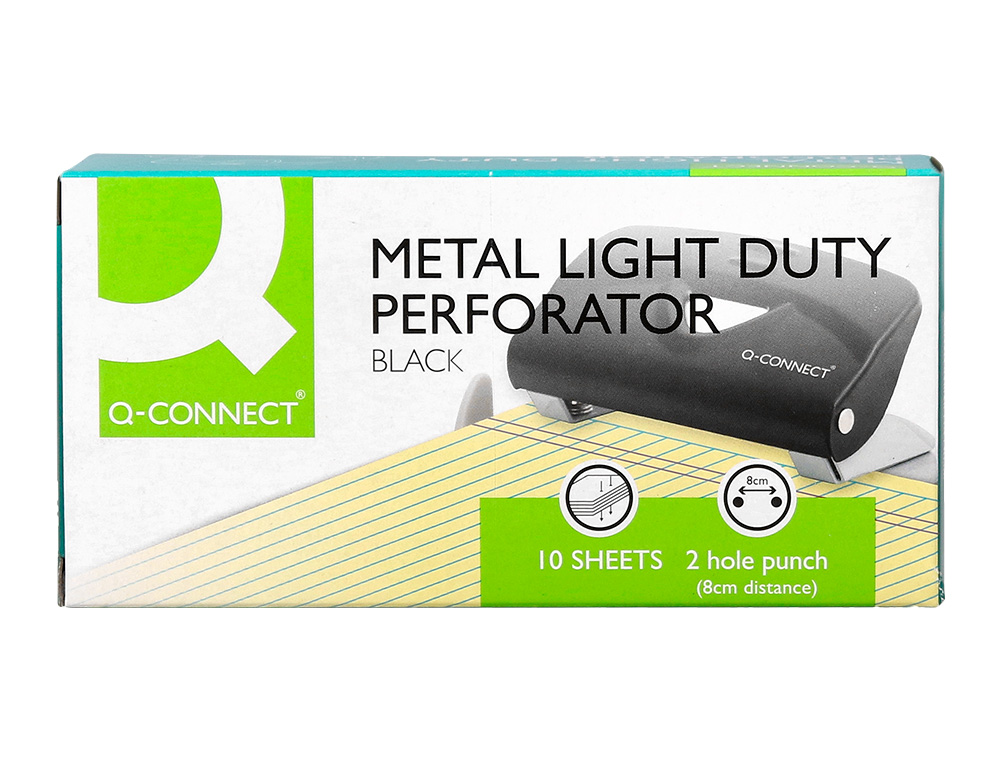 TALADRADOR Q-CONNECT KF14214 NEGRO ABERTURA 1 MM CAPACIDAD 10 HOJAS