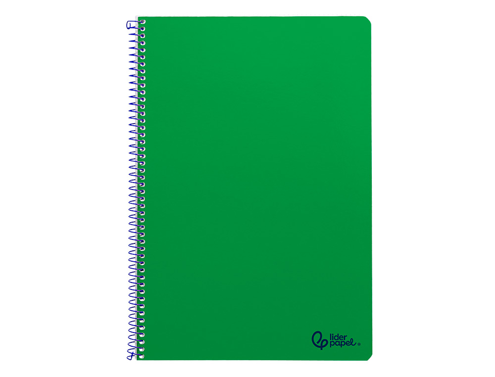CUADERNO ESPIRAL LIDERPAPEL A4 SMART TAPA BLANDA 80H 75GR RAYADO HORIZONTAL CON MARGEN COLOR VERDE