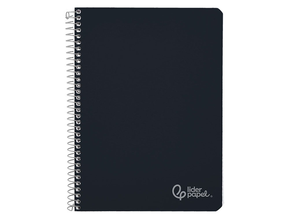 CUADERNO ESPIRAL LIDERPAPEL A4 WITTY TAPA DURA 80H 90GR PAUTA 2,5MM CON MARGEN COLOR NEGRO