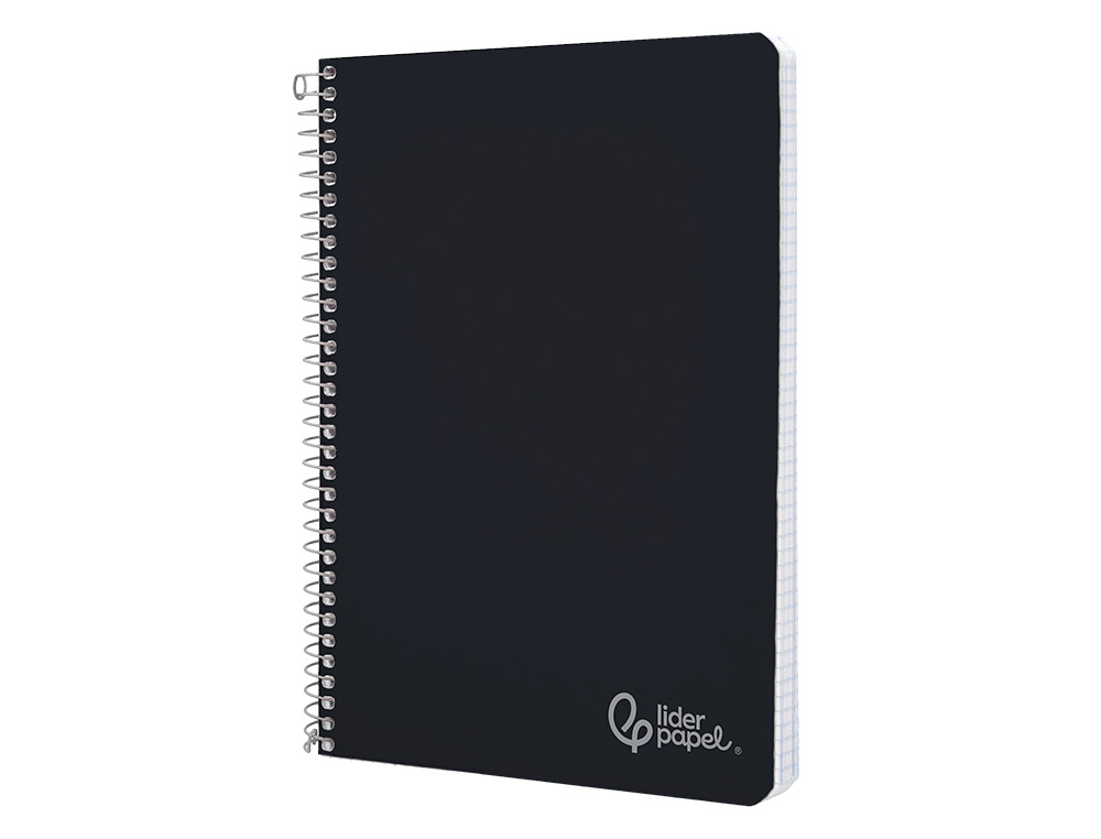 CUADERNO ESPIRAL LIDERPAPEL A4 WITTY TAPA DURA 80H 90GR PAUTA 2,5MM CON MARGEN COLOR NEGRO