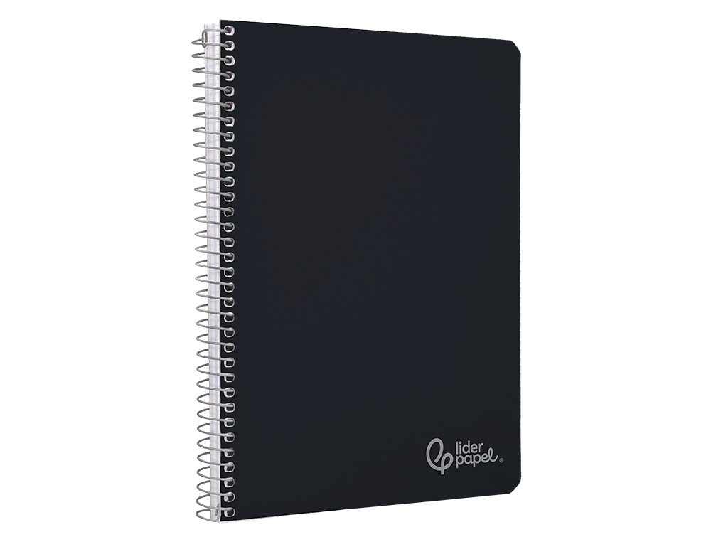 CUADERNO ESPIRAL LIDERPAPEL A4 WITTY TAPA DURA 80H 90GR PAUTA 2,5MM CON MARGEN COLOR NEGRO