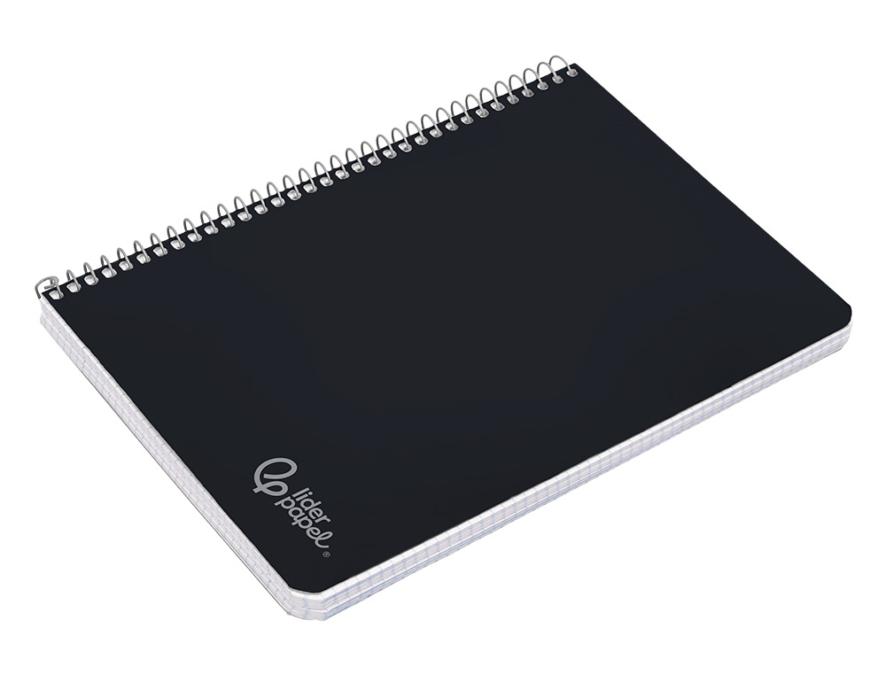 CUADERNO ESPIRAL LIDERPAPEL A4 WITTY TAPA DURA 80H 90GR PAUTA 2,5MM CON MARGEN COLOR NEGRO
