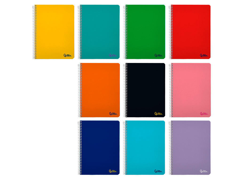 CUADERNO ESPIRAL LIDERPAPEL A5 SMART TAPA BLANDA 40H 75GR CUADRO 4MM CON MARGEN COLORES SURTIDOS