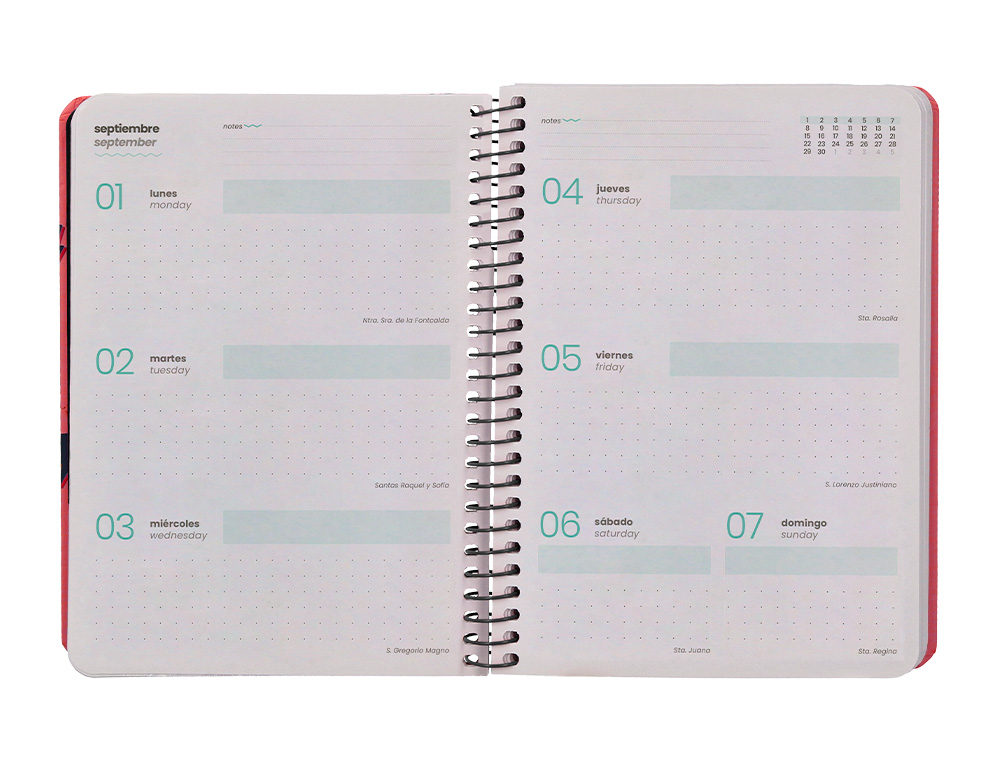 AGENDA ESCOLAR LIDERPAPEL 25-26 ESPIRAL PATTERNS ZIGZAG SEMANA VISTA A6 BILINGE PAPEL FSC 80 GR