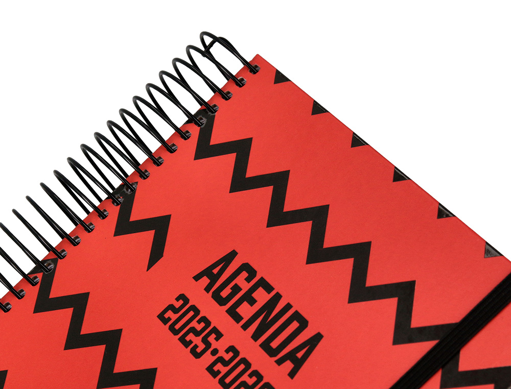 AGENDA ESCOLAR LIDERPAPEL 25-26 ESPIRAL PATTERNS ZIGZAG SEMANA VISTA A6 BILINGE PAPEL FSC 80 GR
