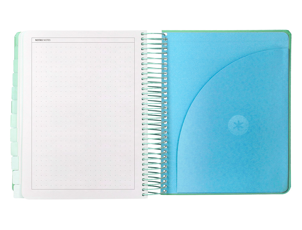 AGENDA ESCOLAR ANTARTIK 25-26 ESPIRAL HERE AND NOW TURQUESA DIA PAGINA A5 BILINGE PAPEL FSC 80 GR 80 GR
