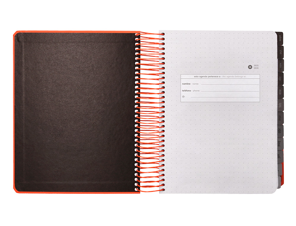 AGENDA ESCOLAR ANTARTIK 25-26 ESPIRAL NEON ROSA DIA PAGINA A5 BILINGÜE PAPEL FSC 80 GR