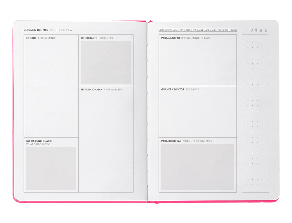 AGENDA ESCOLAR ANTARTIK 25-26 ENCUADERNADA GO! SIMIL PIEL FUCSIA SEMANA VISTA A5 BILINGE PAPEL FSC 80 GR