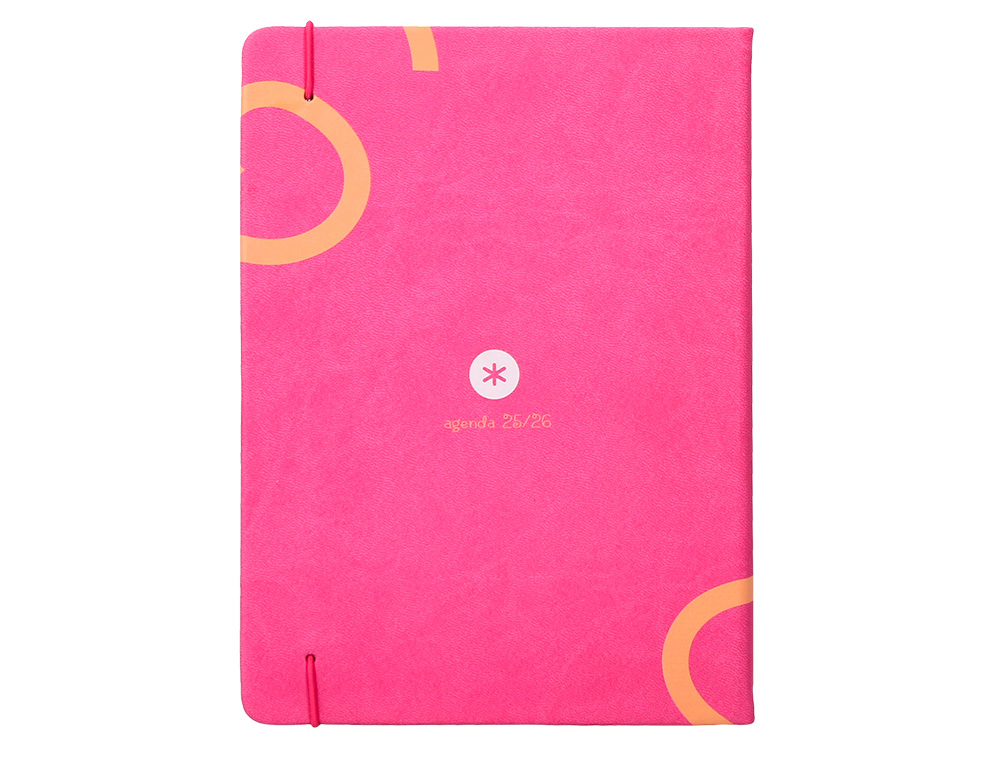 AGENDA ESCOLAR ANTARTIK 25-26 ENCUADERNADA GO! SIMIL PIEL FUCSIA SEMANA VISTA A5 BILINGE PAPEL FSC 80 GR