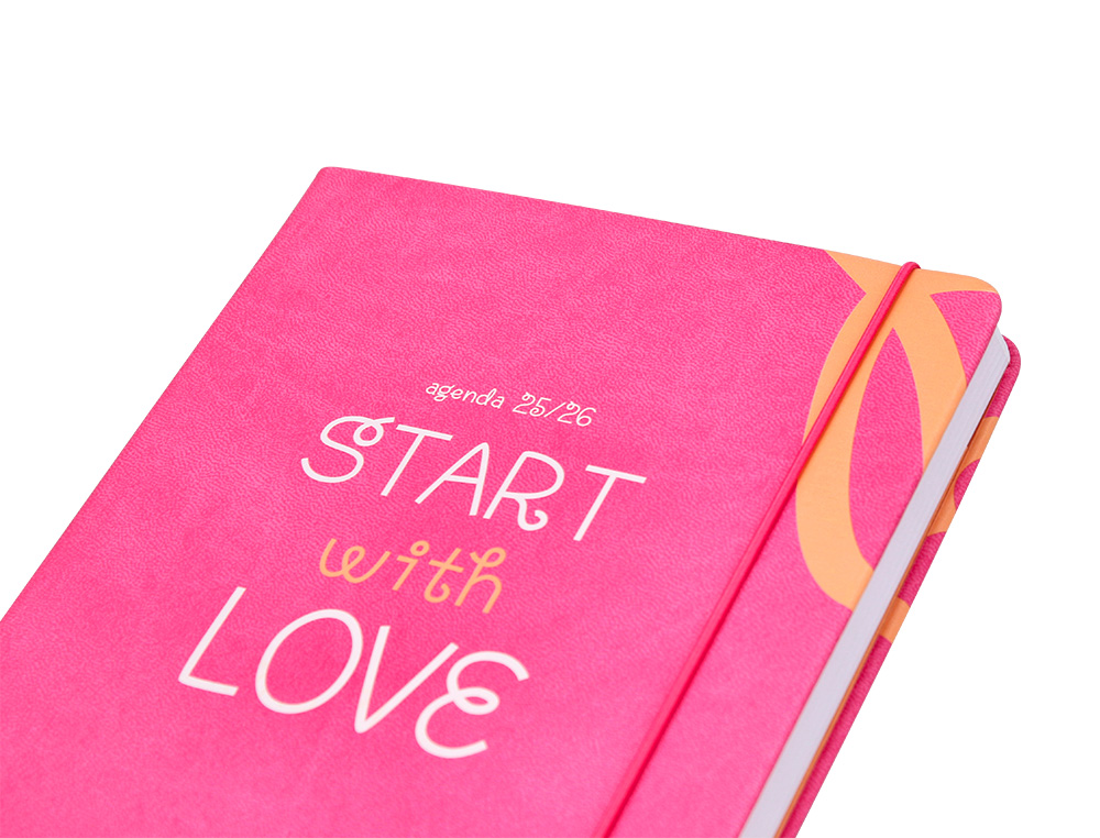 AGENDA ESCOLAR ANTARTIK 25-26 ENCUADERNADA GO! SIMIL PIEL FUCSIA SEMANA VISTA A5 BILINGE PAPEL FSC 80 GR