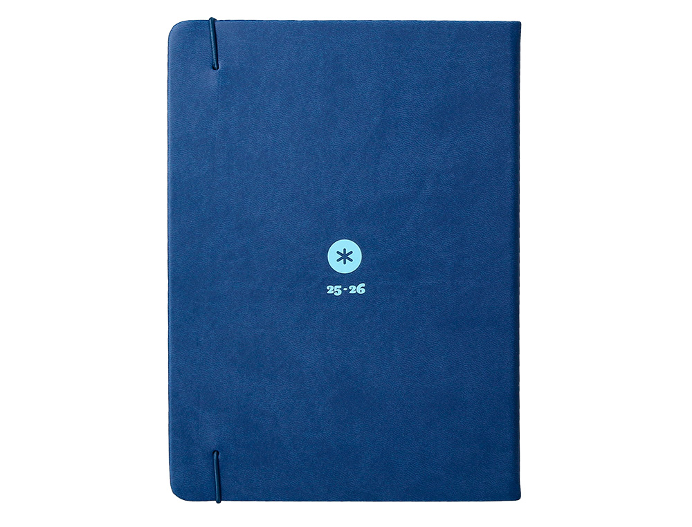 AGENDA ESCOLAR ANTARTIK 25-26 ENCUADERNADA GO! SIMIL PIEL AZUL OSCURO SEMANA VISTA A5 BILINGE PAPEL FSC 80 GR