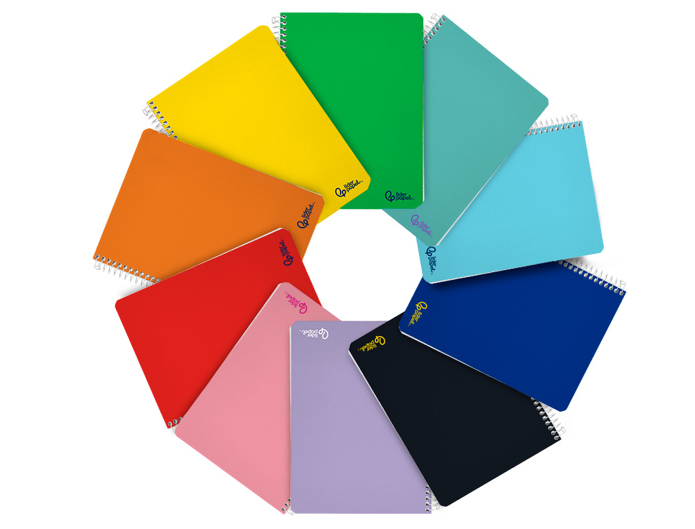 CUADERNO ESPIRAL LIDERPAPEL A4 MICRO SMART TAPA BLANDA 80H 75GR HORIZONTAL 7MM DOBLE MARGEN 4 TALADROS COLORES