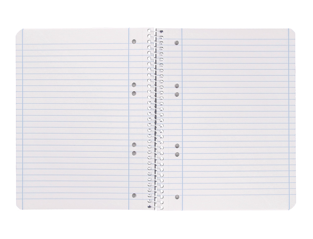 CUADERNO ESPIRAL LIDERPAPEL A5 MICRO SMART TAPA BLANDA 80H 75GR HORIZONTAL 7MM DOBLE MARGEN 6 TALADROS COLORES
