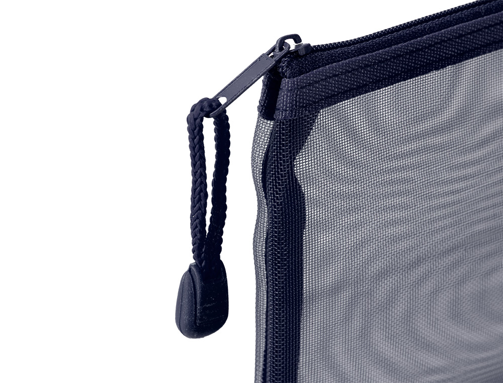 BOLSA ZIPPER BAG LIDERPAPEL POLIESTER TRANSPIRABLE MULTIUSOS TICKET 230X115 MM AZUL MARINO