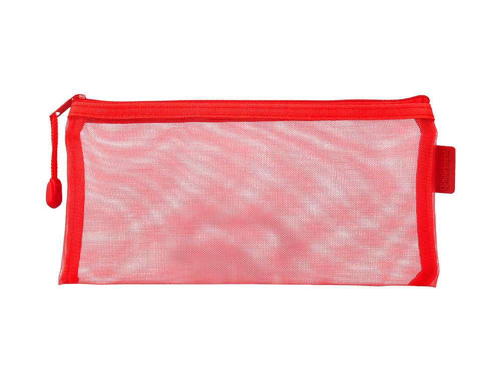 BOLSA ZIPPER BAG LIDERPAPEL POLIESTER TRANSPIRABLE MULTIUSOS TICKET 230X115 MM ROJO