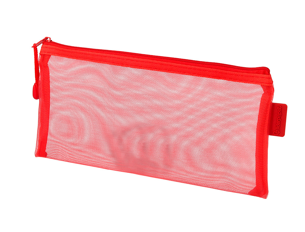 BOLSA ZIPPER BAG LIDERPAPEL POLIESTER TRANSPIRABLE MULTIUSOS TICKET 230X115 MM ROJO