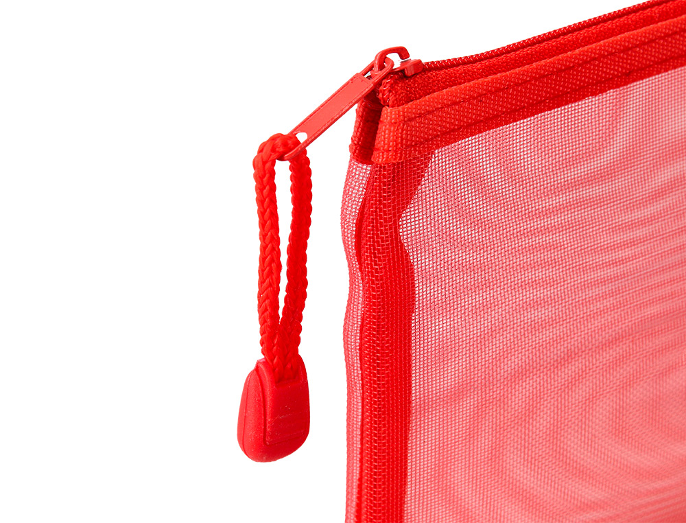 BOLSA ZIPPER BAG LIDERPAPEL POLIESTER TRANSPIRABLE MULTIUSOS TICKET 230X115 MM ROJO