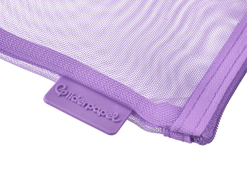 BOLSA ZIPPER BAG LIDERPAPEL POLIESTER TRANSPIRABLE MULTIUSOS DIN A4 MORADO PASTEL