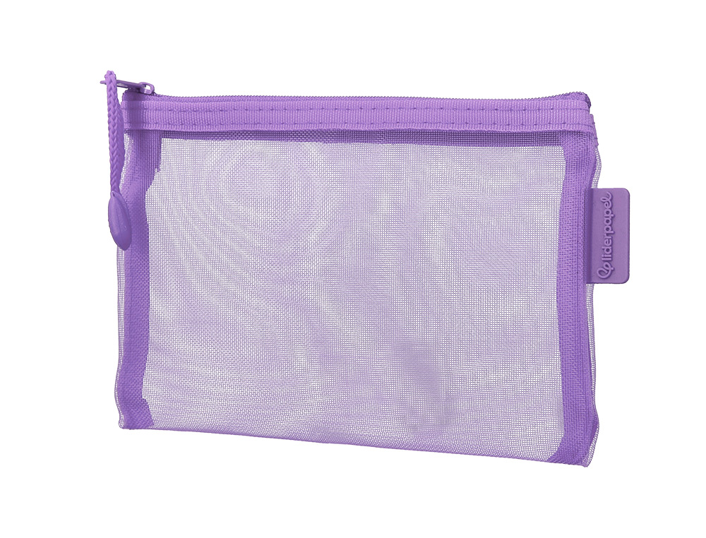 BOLSA ZIPPER BAG LIDERPAPEL POLIESTER TRANSPIRABLE MULTIUSOS DIN A6 MORADO PASTEL