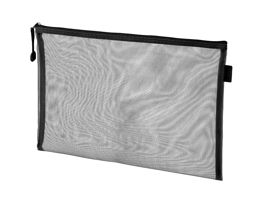 BOLSA ZIPPER BAG LIDERPAPEL POLIESTER TRANSPIRABLE MULTIUSOS DIN A5 NEGRO