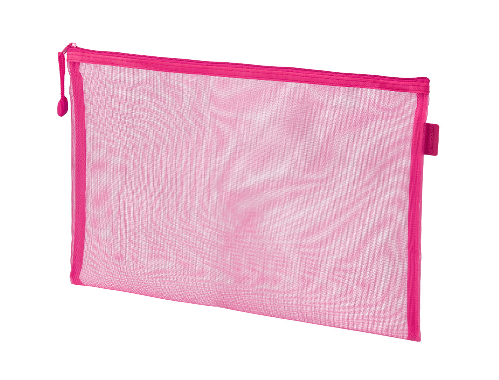 BOLSA ZIPPER BAG LIDERPAPEL POLIESTER TRANSPIRABLE MULTIUSOS DIN A5 ROSA