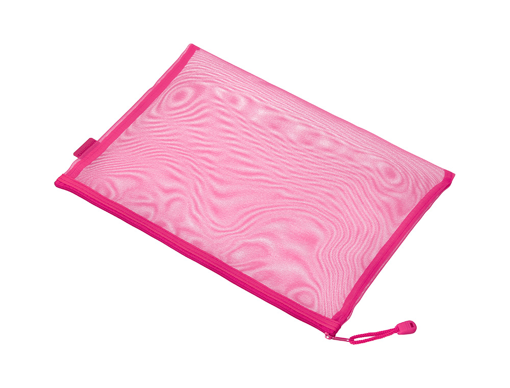 BOLSA ZIPPER BAG LIDERPAPEL POLIESTER TRANSPIRABLE MULTIUSOS DIN A5 ROSA