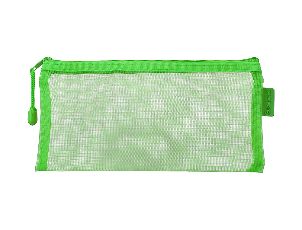 BOLSA ZIPPER BAG LIDERPAPEL POLIESTER TRANSPIRABLE MULTIUSOS TICKET 230X115 MM VERDE PASTEL